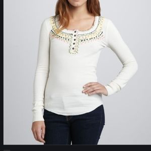 - We the free from free people blanket stitch Henley thermal